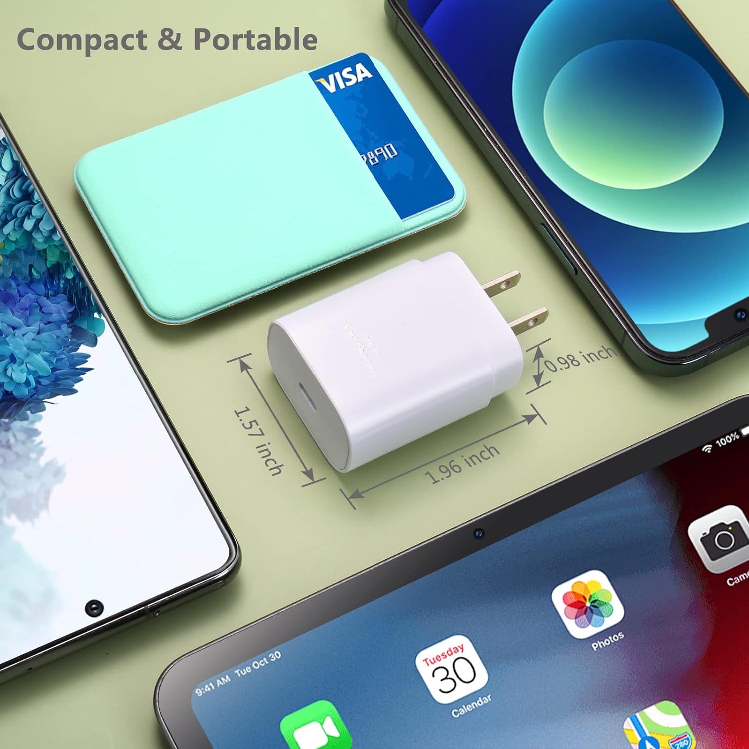 Costyle 3-Pack 25W USB C Fast Charger Block - Compatible with iPhone 15/14/13/12/11 Pro Max & Samsung Galaxy S Series - Super Fast Charging - White