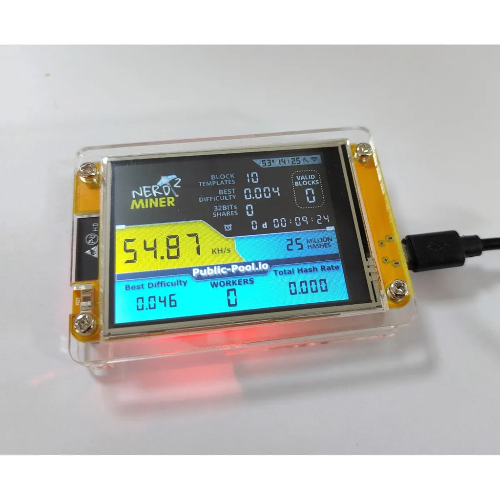 Unleash Your Crypto Potential with the Nerdminer V2 - 49 K/S Hashrate, Smart Display Bitcoin Miner